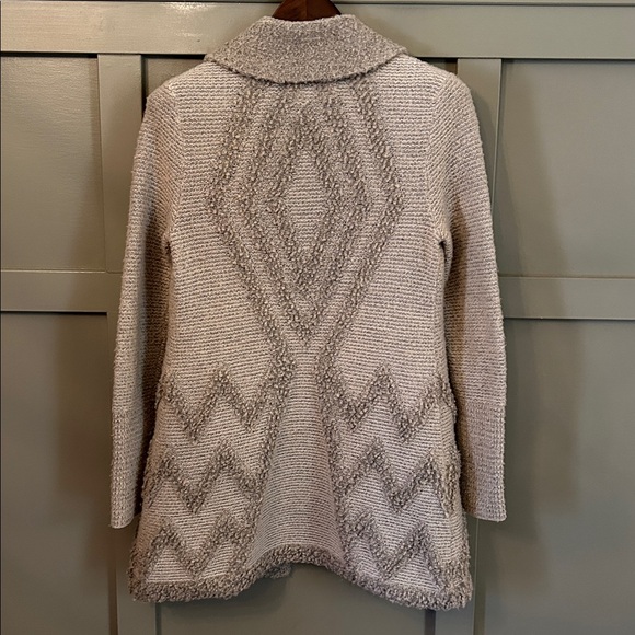Anthropologie Angel of the North Equinox Cardigan Sweater Beige Tan Wool Blend M - Picture 8 of 12